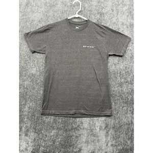 SpaceX T Shirt Mens Medium Heather Gray Cotton Casual Graphic Print Falcon Heavy